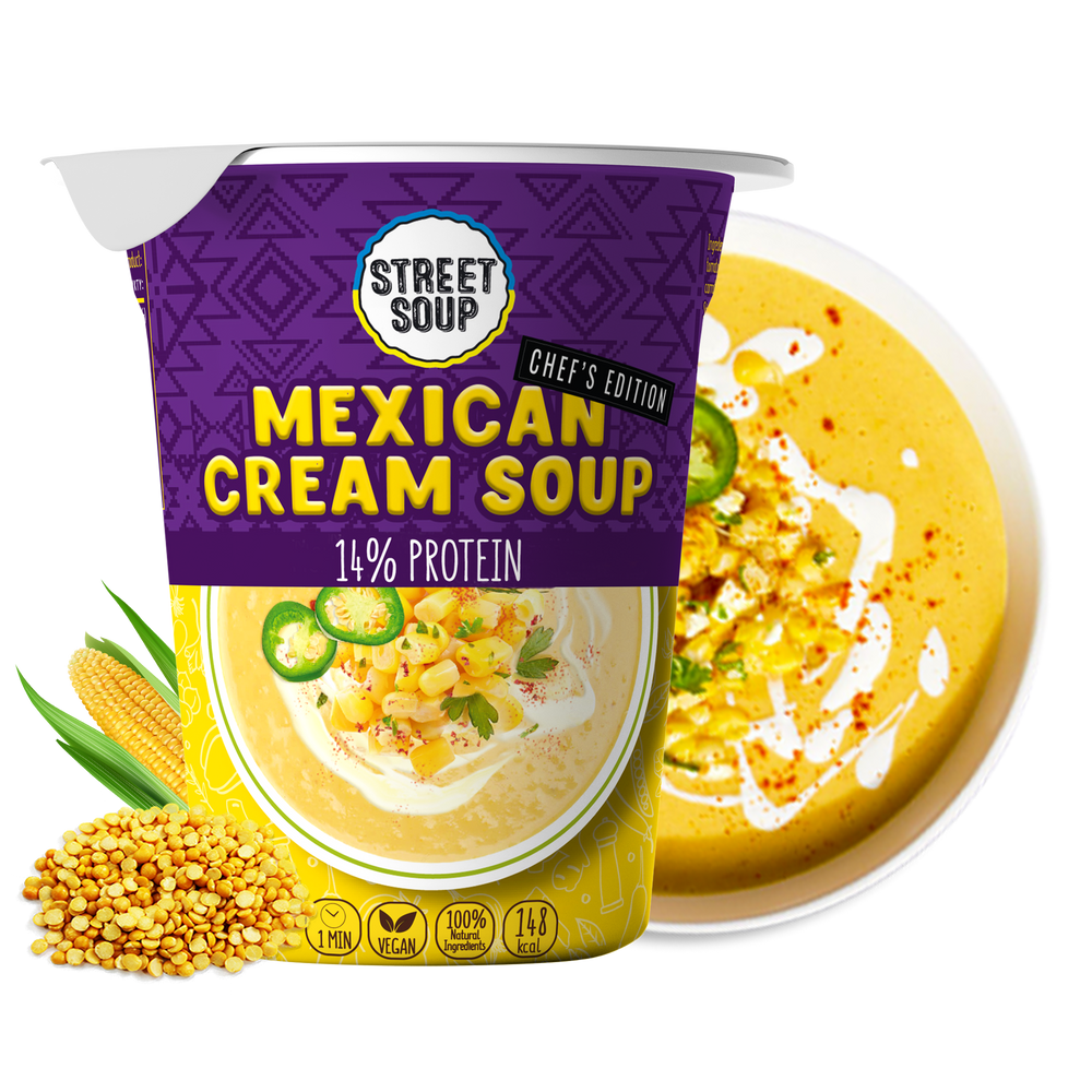 Tasting box of soups in a cup