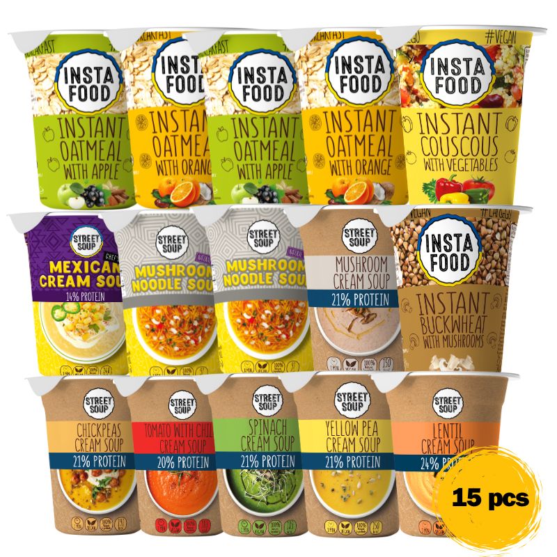 
                  
                    Tasting set of 9 soups in a cup + 6 meals in a cup
                  
                