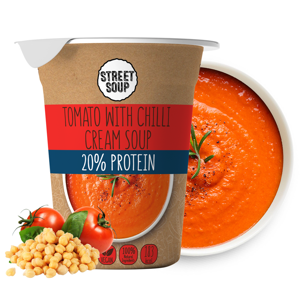 Tasting box of soups in a cup